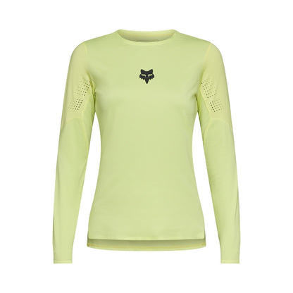 Maillot FOX FLEXAIR Feminino Mangas Compridas Amarelo Lima