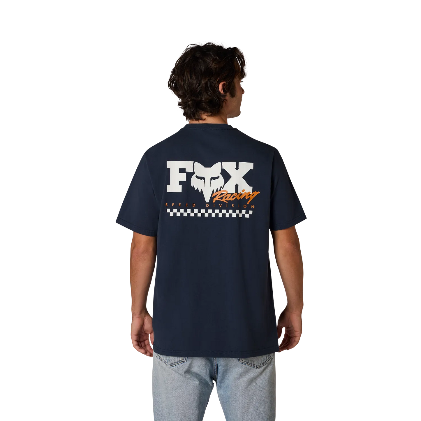 Camisola FOX CHECKER 195 ORIGINAL Manga curta azul meia-noite