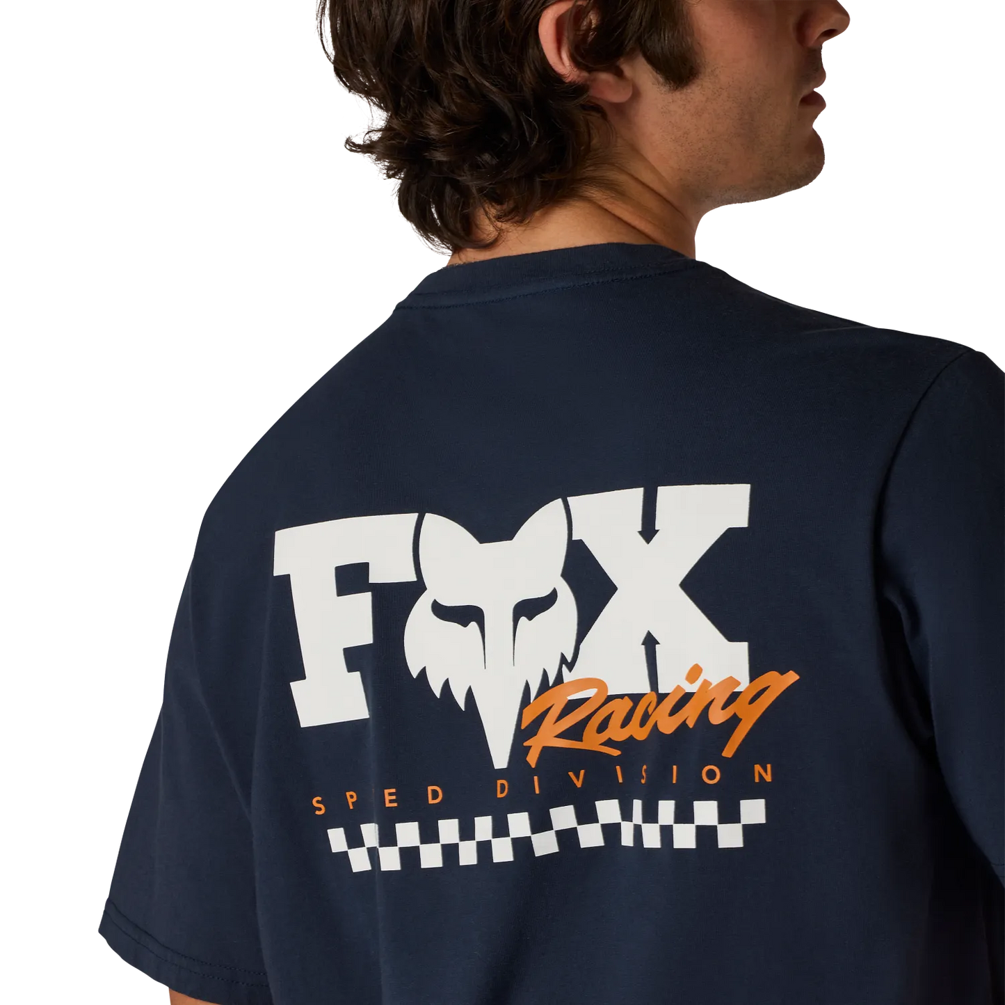 Camisola FOX CHECKER 195 ORIGINAL Manga curta azul meia-noite