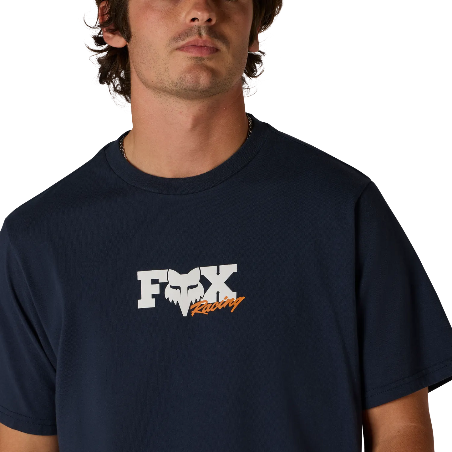 Camisola FOX CHECKER 195 ORIGINAL Manga curta azul meia-noite