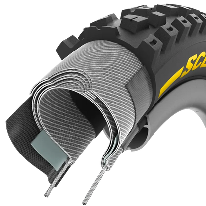Pneu PIRELLI SCORPION RACE DH M 29x2.5 Tubeless Ready Flexível Preto/Amarelo 3907500