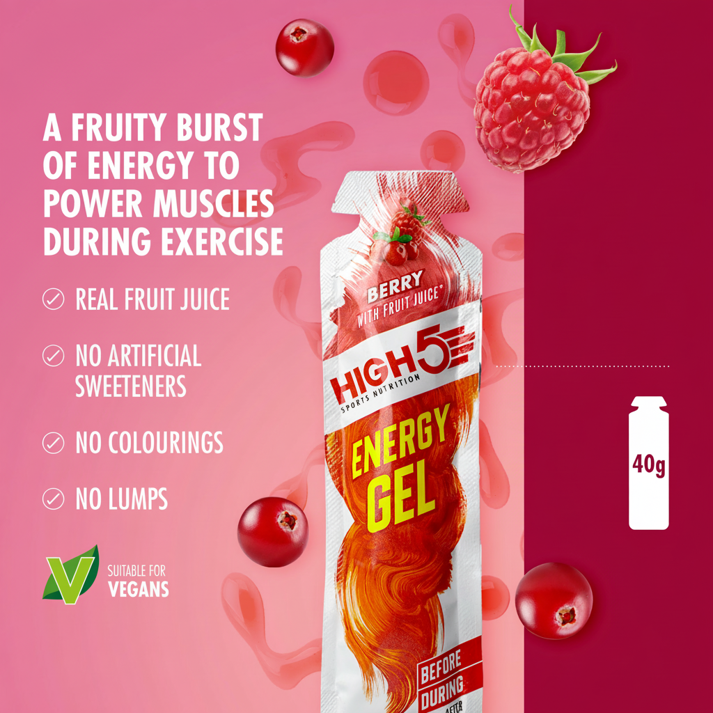 Embalagem de 6 HIGH5 ENERGY GEL (40g) Baga