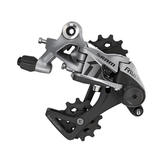 Desviador traseiro SRAM RIVAL 1 11V de caixa média – vista do produto sobre fundo branco
