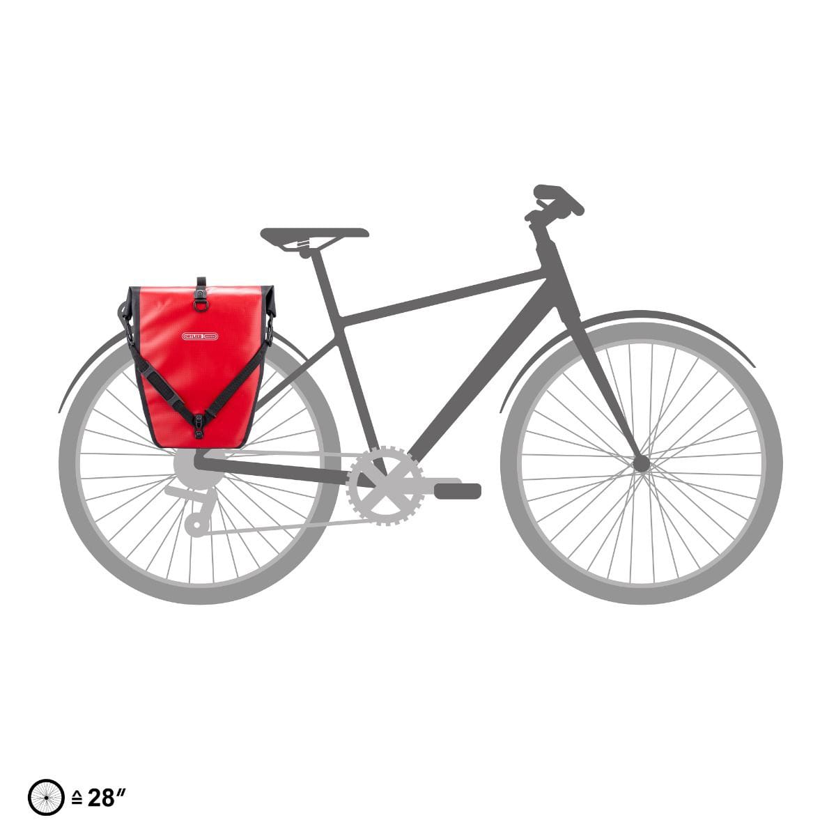 Par de malas de viagem ORTLIEB BACK ROLLER 40 L Vermelho