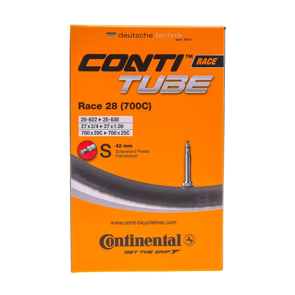 Par de pneus CONTINENTAL GRAND PRIX 5000 700x25c TubeType Black + Par de câmaras de ar CONTINENTAL RACE 700x20/25c Presta 60mm