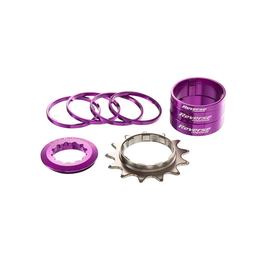 REVERSE COMPONENTS Kit de velocidade única com roda dentada de 13 dentes Roxo