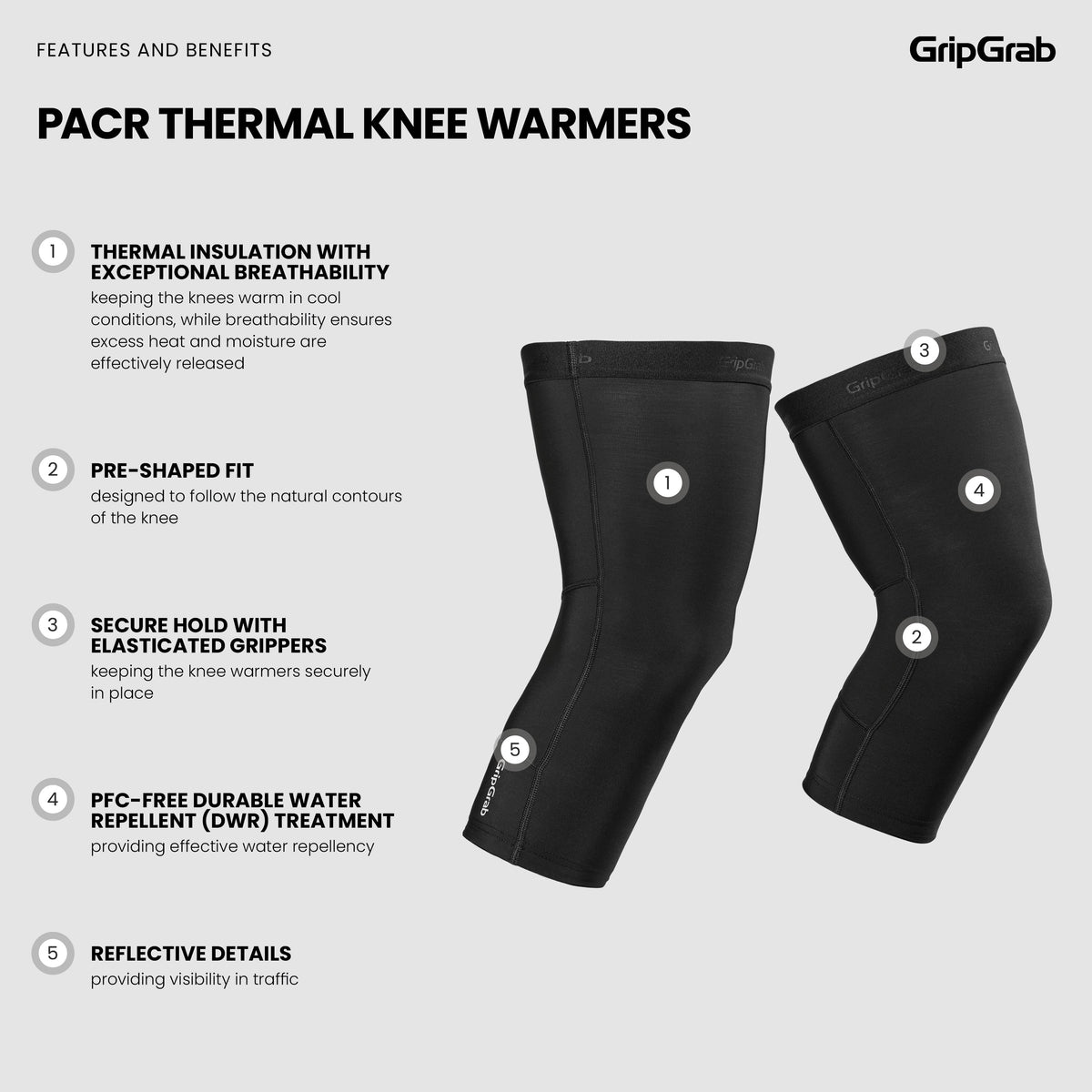 Joelheiras GRIPGRAB PACR THERMAL pretas