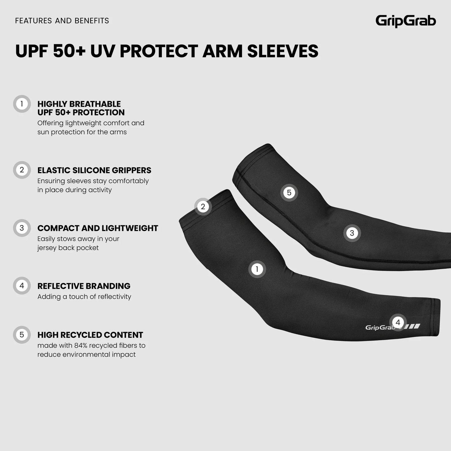 Mangas GRIPGRAB UPF 50+ UV PROTECT Branco