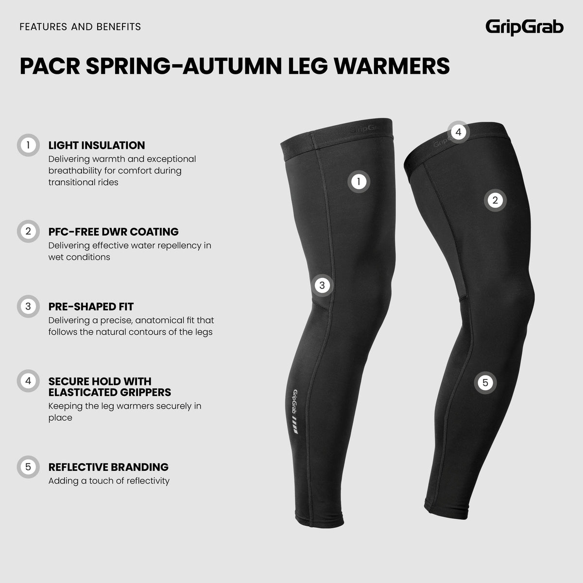 Perneiras GRIPGRAB PACR SPRING AUTUMN pretas