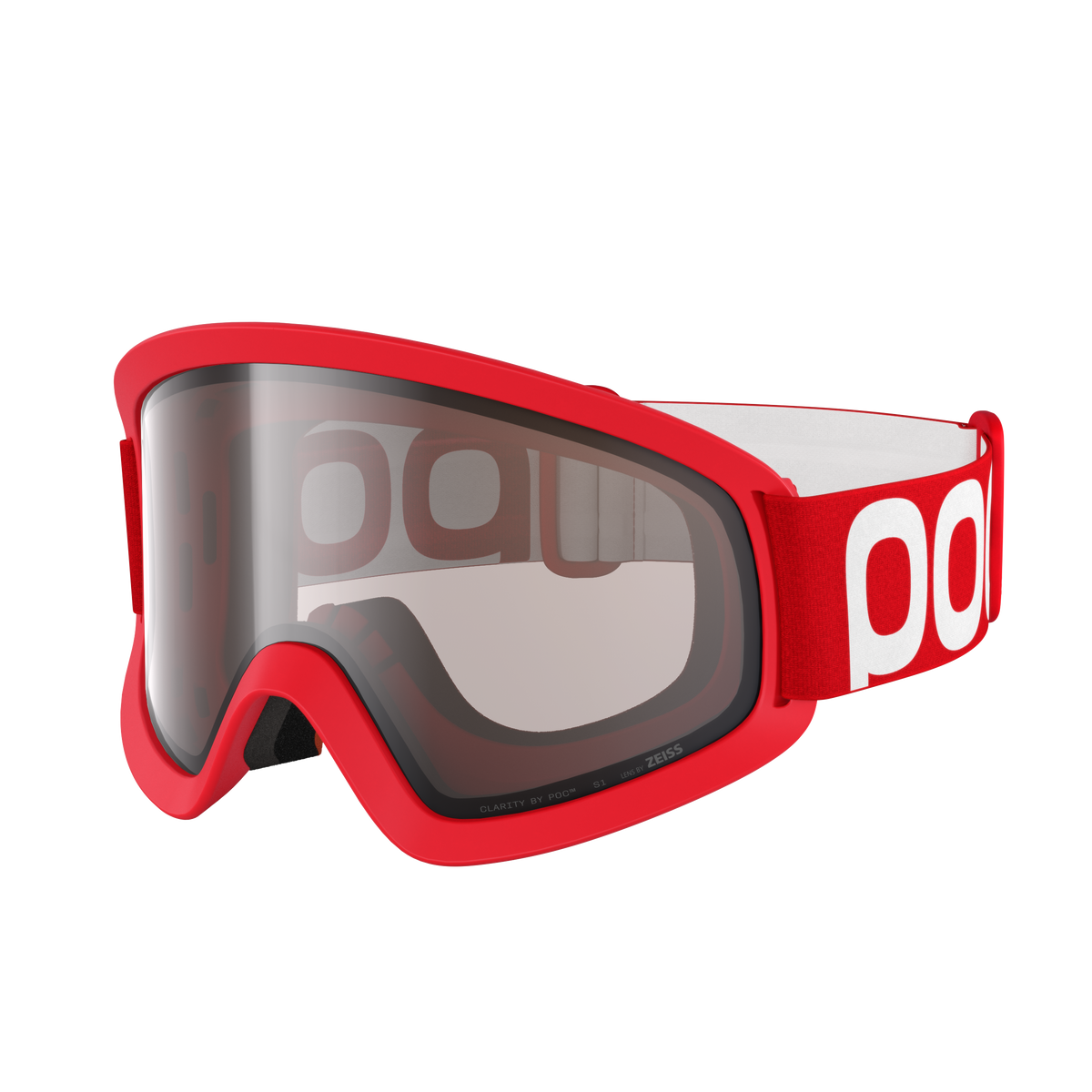 Óculos POC ORA vermelhos com lente Clarity Trail Cloudy Brown