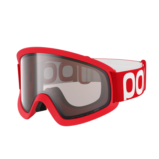 Óculos POC ORA vermelhos com lente Clarity Trail Cloudy Brown