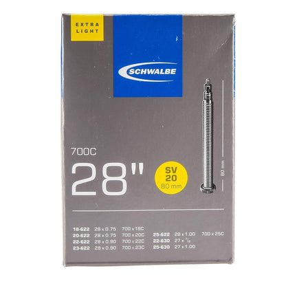 Câmara de Ar SCHWALBE EXTRALIGHT SV20 700x18/25c Presta 80 mm