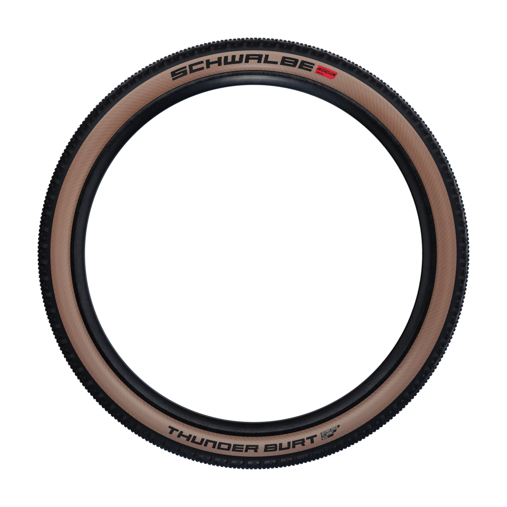 Pneu schwalbe trovão Burt 29x2.25 Addix Speed ​​SuperRace Tubleless Ready Black Soft/Brown