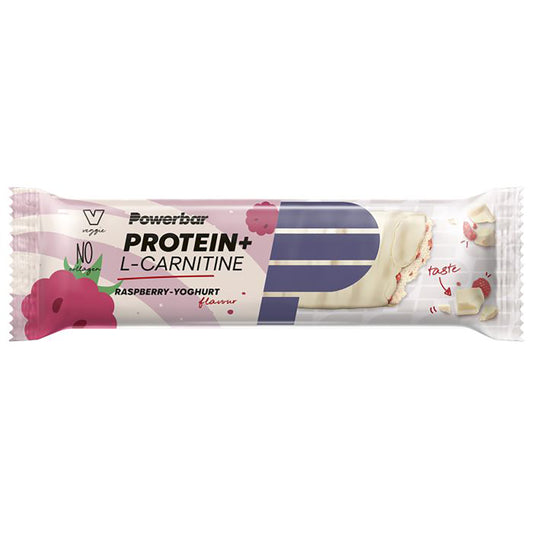 Barra de recuperação POWERBAR PROTEIN+ L-CARNITINE (35g) Iogurte de framboesa