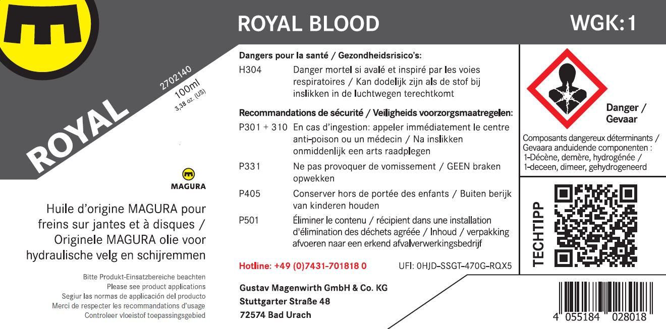 Líquido de travões mineral MAGURA ROYAL BLOOD (1L)