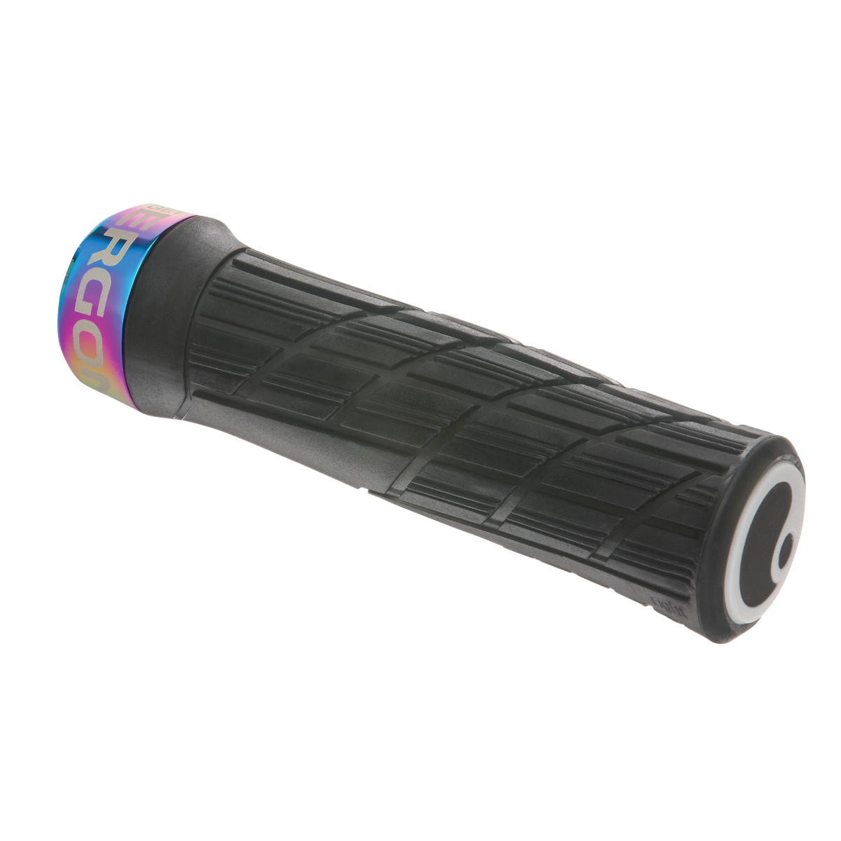 Punhos ERGON GE1 EVO Factory pretos Stealth Frozen com abraçadeiras Oil Slick