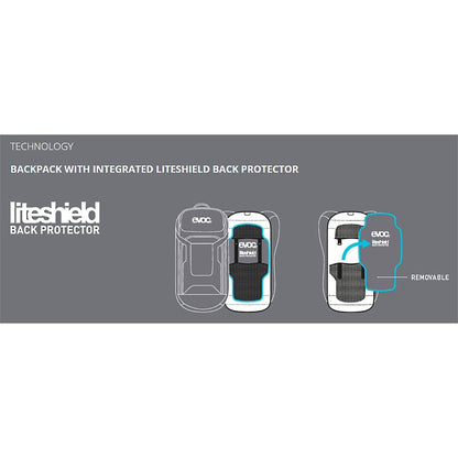Mochila com Proteção Dorsal Integrada EVOC PROTECTOR FR ENDURO BLACKLINE 16 Preto