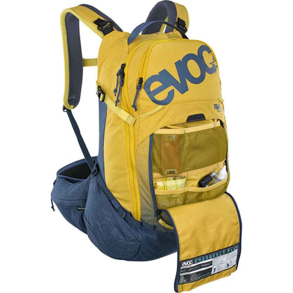 Mochila com Proteção Dorsal EVOC TRAIL PRO 26L Amarelo/Azul
