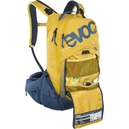 Mochila com Proteção Dorsal EVOC TRAIL PRO 10L Amarelo/Azul