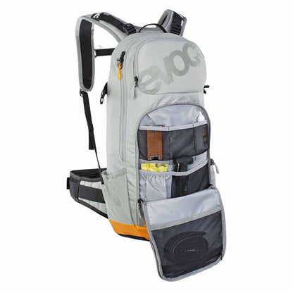 Mochila com Proteção Dorsal EVOC FR ENDURO E-RIDE 16L Cinza/Laranja