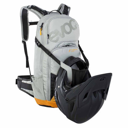 Mochila com Proteção Dorsal EVOC FR ENDURO E-RIDE 16L Cinza/Laranja