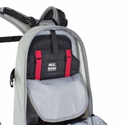Mochila com Proteção Dorsal EVOC FR ENDURO E-RIDE 16L Cinza/Laranja