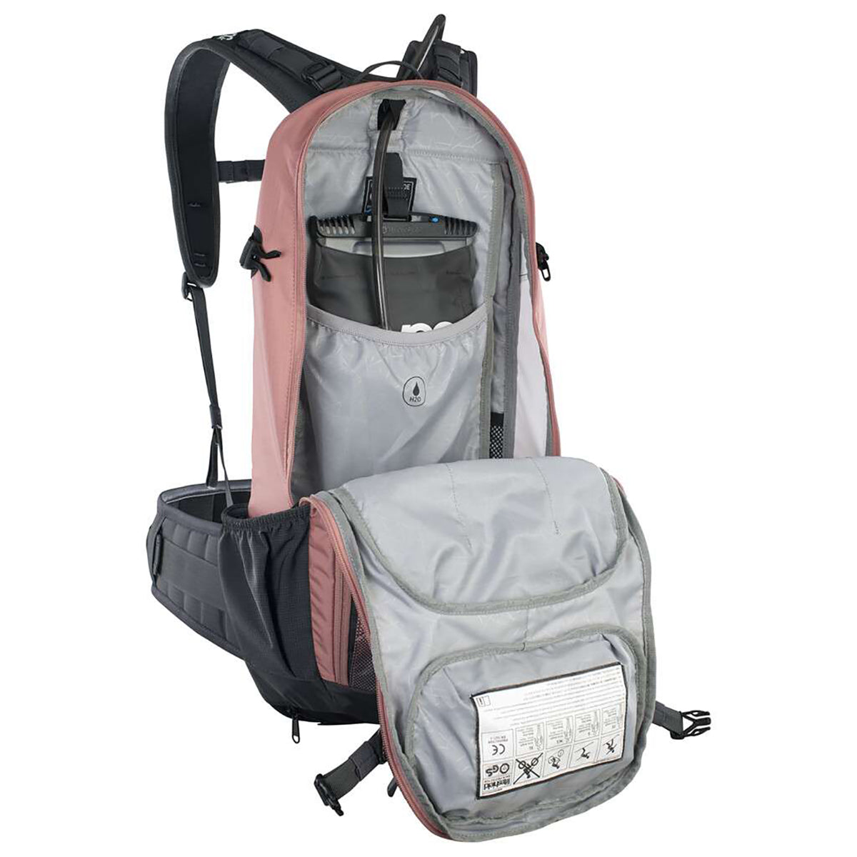 Mochila EVOC PROTECTOR FR ENDURO 16 com alça de costas integrada Rosa