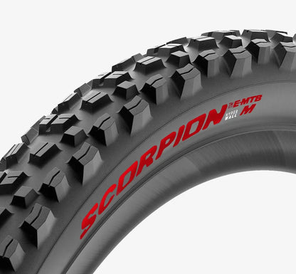 Pneu PIRELLI SCORPION E-MTB M 27.5x2.6 Tubeless Ready Dobrável Preto/Vermelho 4356000