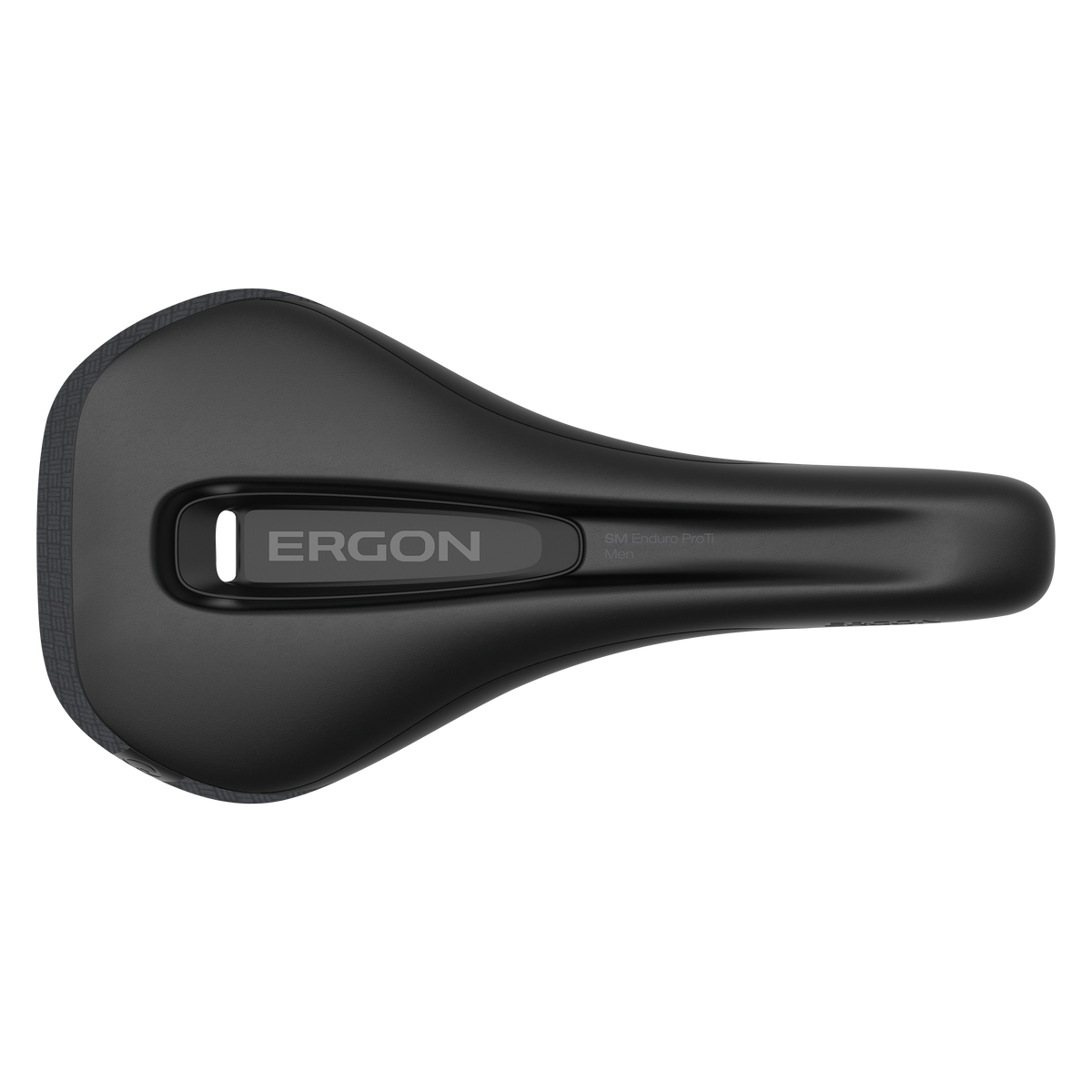 Selim ERGON SM Enduro Pro S/M com carris de titânio — pormenor