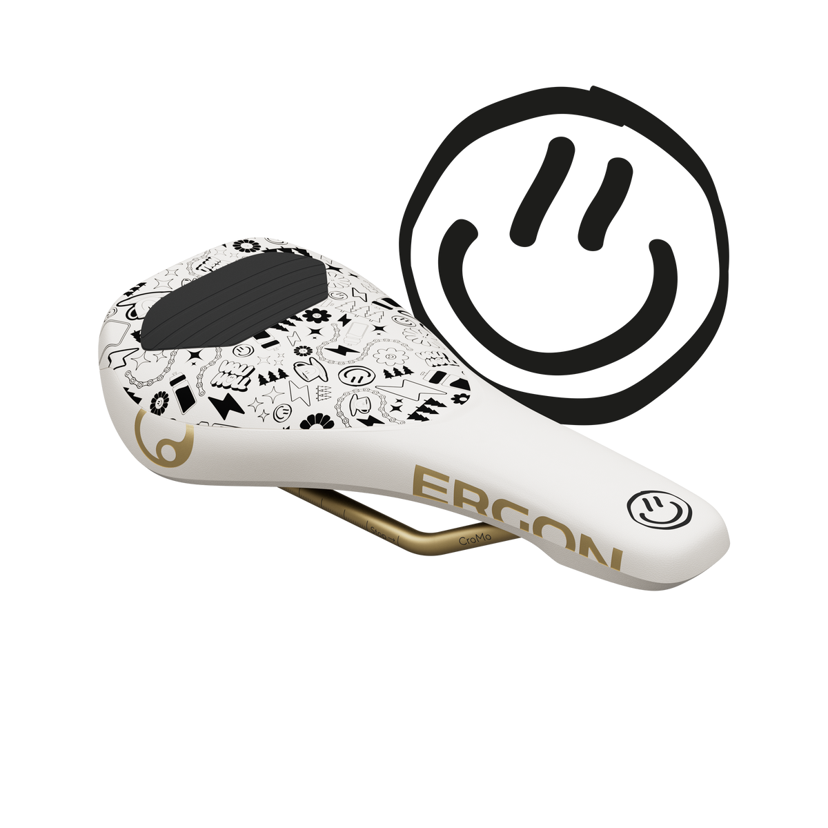 Selim ERGON SM Downhill Comp Vali Höll Edition branco com carris CrMo