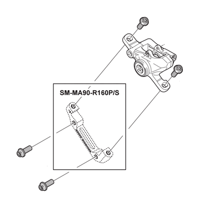 Adaptador Pinça Dianteiro PM / IS SHIMANO SM-MA90-F160P/S Disco 160 mm (+0 mm)