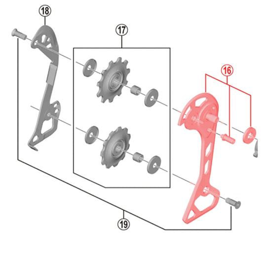 Chape de Dérailleur Arrière Externe Médium SHIMANO SLX RD-M7000-GS 11V #Y5YX98070