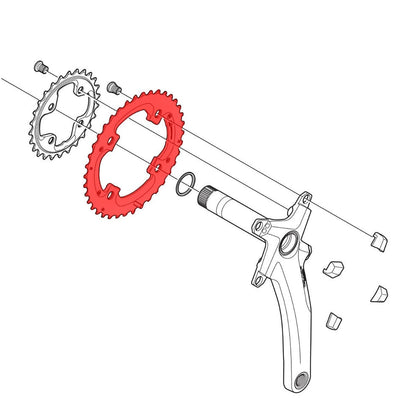 Prato Exterior SHIMANO XTR M980 10V 4 Furos 104 mm