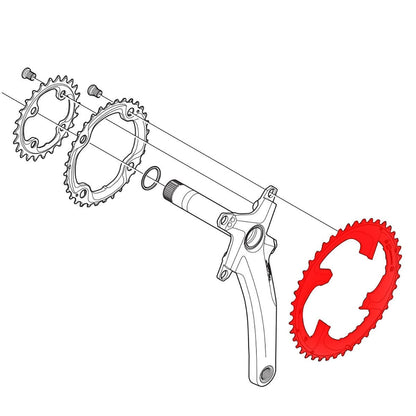 Prato Exterior SHIMANO XTR M980 10V 4 Furos 104 mm
