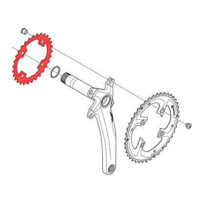Prato Interior SHIMANO XTR M985 10V 4 Furos 88 mm