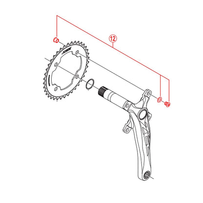Kit 4 Parafusos e Chaminés M8x8,5 mm para Pedaleiro SHIMANO ZEE FC-M640