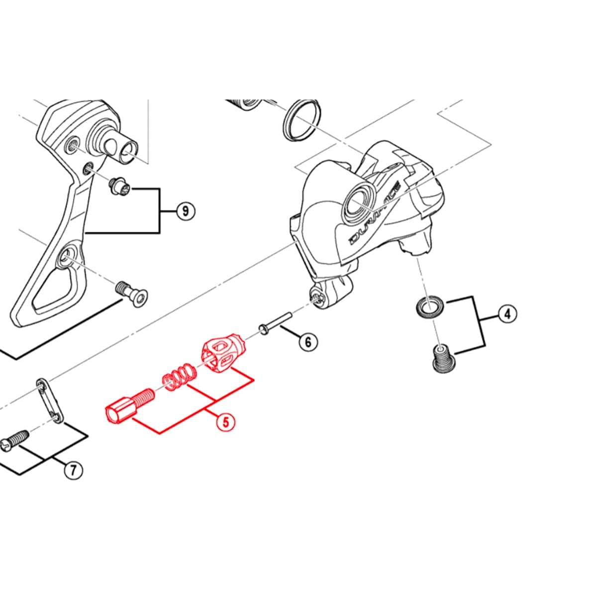 Ensemble Réglage de Tension de Câble pour Dérailleur Arrière SHIMANO DURA-ACE RD-9000