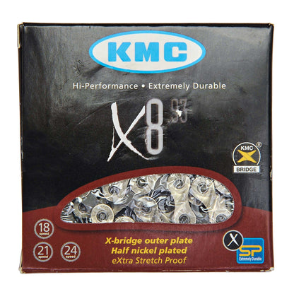 Corrente 6/7/8V KMC X8 Prata/Cinzento