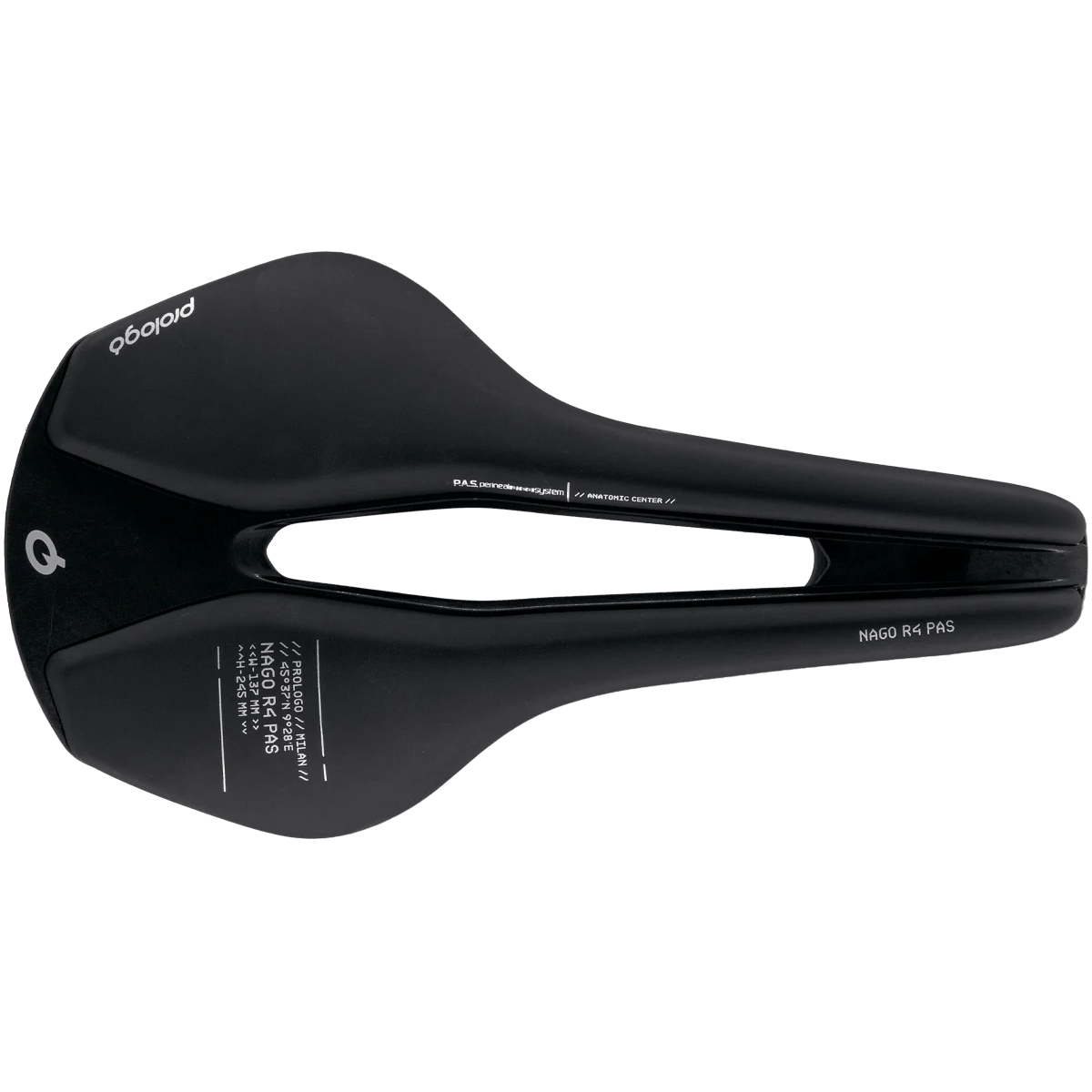 PROLOGO NAGO R4 PAS Trilhos de assento de carbono largura 147mm Preto