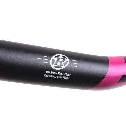 Guiador REVERSE COMPONENTS BASE Rise 18mm 790mm Preto/Rosa