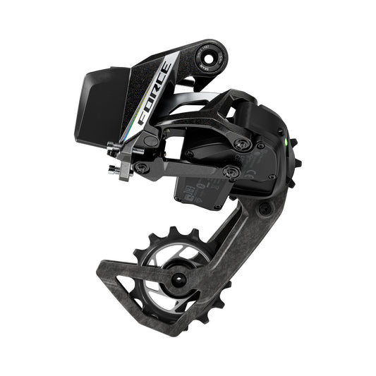 Desviador traseiro SRAM FORCE AXS E1 2x12 velocidades, máximo de 36 dentes (sem bateria) – vista do produto sobre fundo branco