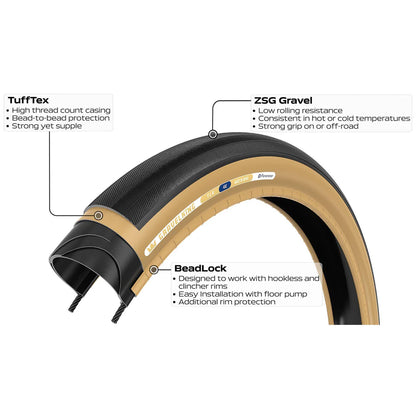 Pneu PANARACER GRAVELKING SLICK TLC Tubeless Ready Bege