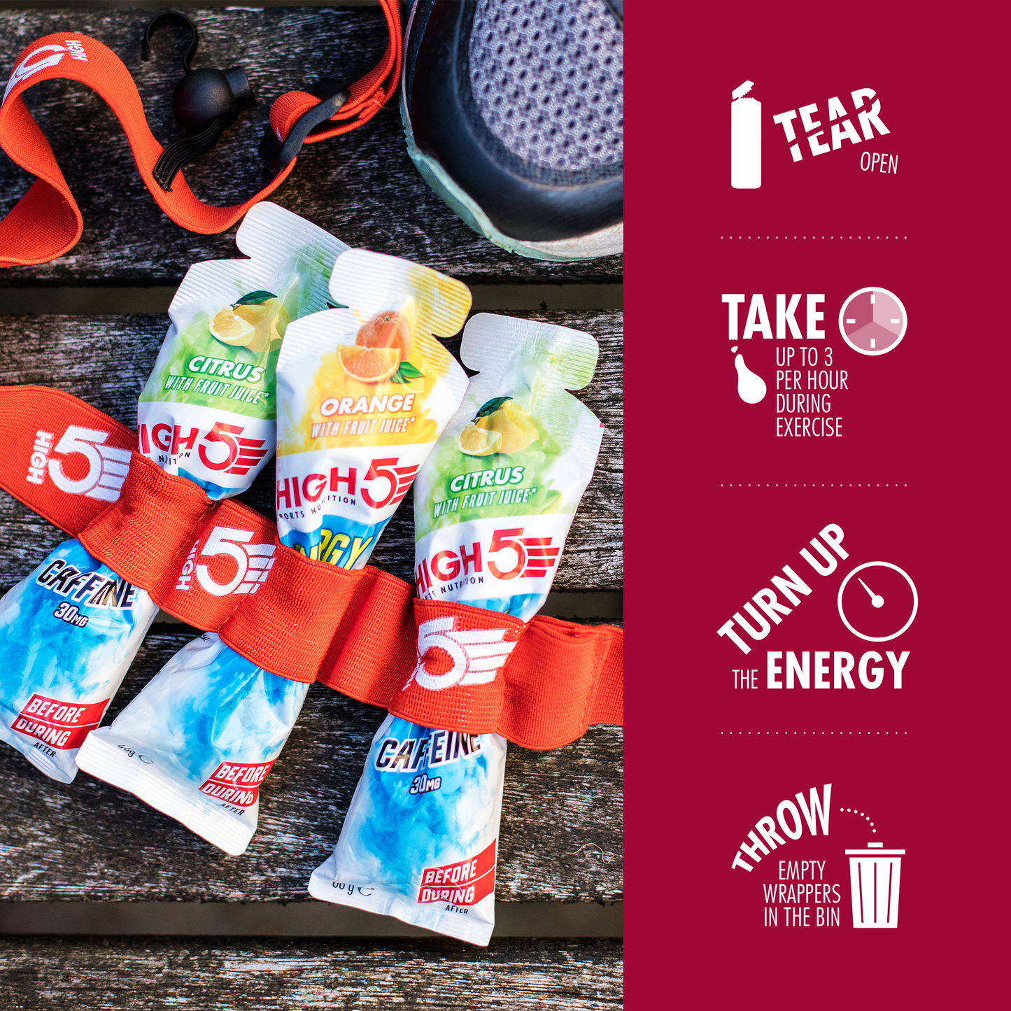 HIGH5 ENERGY GEL Aqua (66g) Frutos Vermelhos