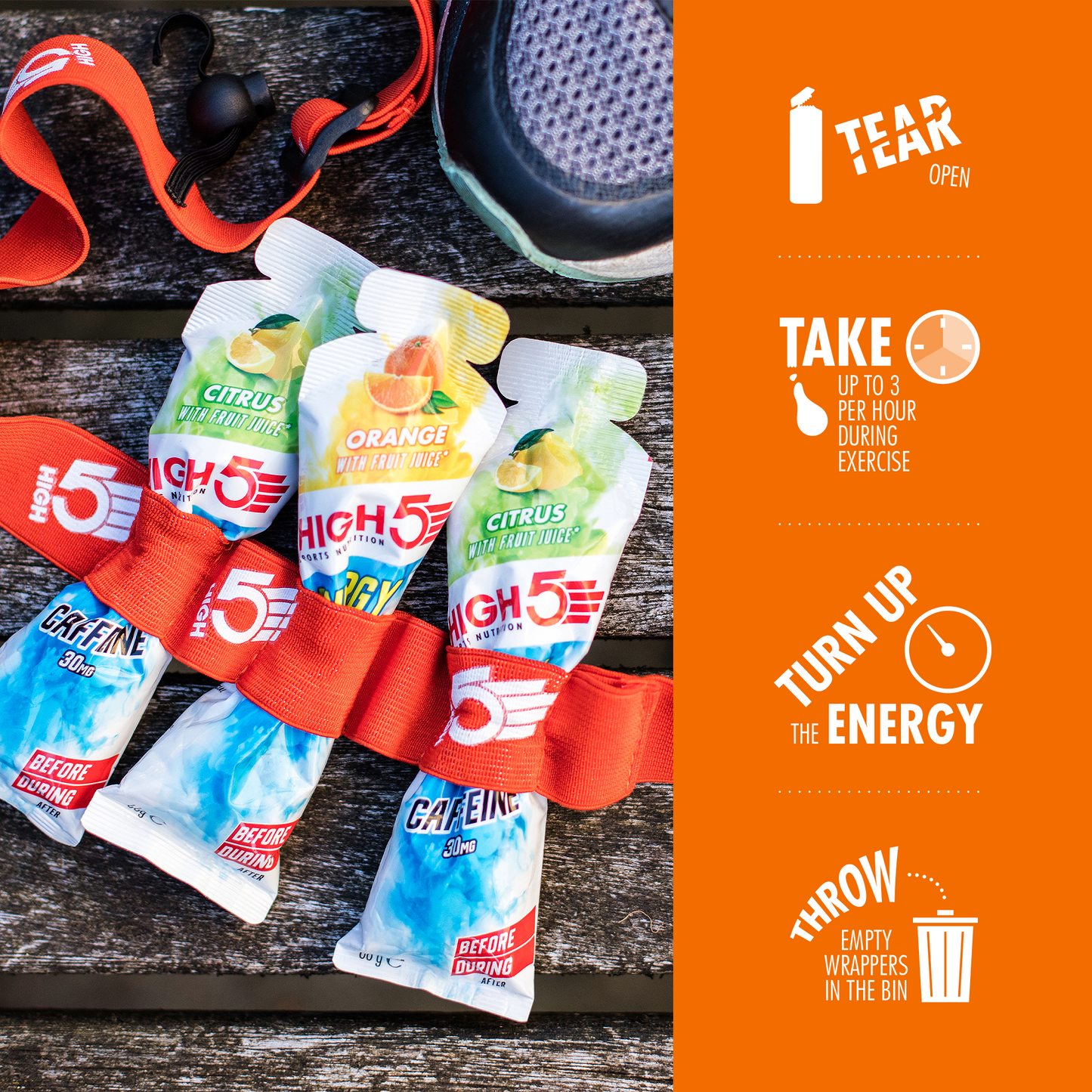 HIGH5 ENERGY GEL Aqua (66g) Laranja