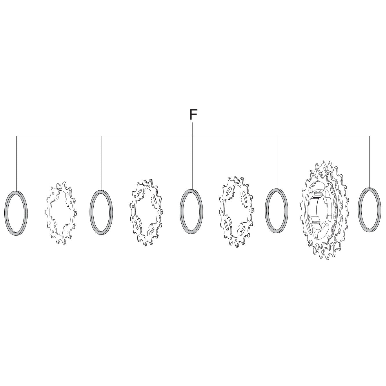 Espaçador de cassete CAMPAGNOLO 12V 2mm (x5)
