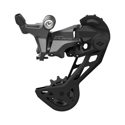 Desviador traseiro SHIMANO CUES U6020-SGS de 10 velocidades, caixa longa – vista do produto sobre fundo branco