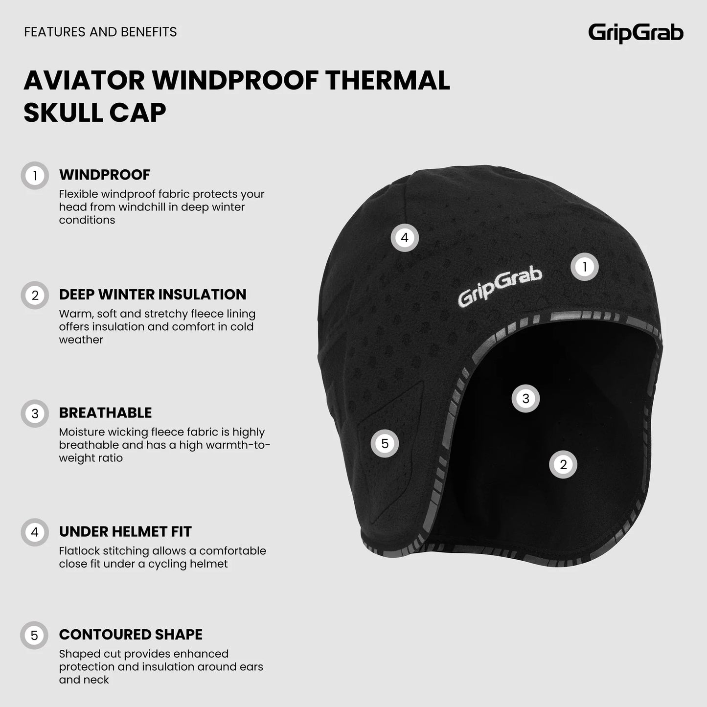 Gorro GRIPGRAB AVIATOR DEEPWINTER Preto