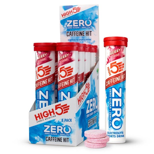 Boisson Anticrampe HIGH5 ZERO Caffeine Hit Tubo de 20 pastilhas de frutos vermelhos