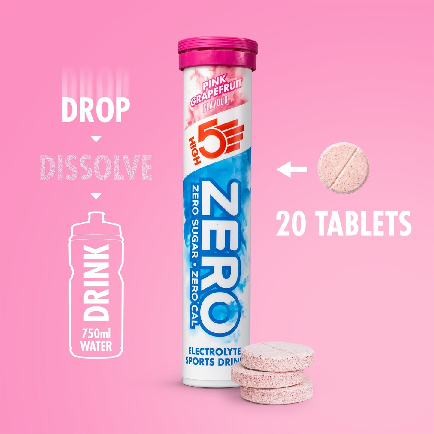 HIGH5 ZERO Hidratação com electrólitos (20 comprimidos) Toranja