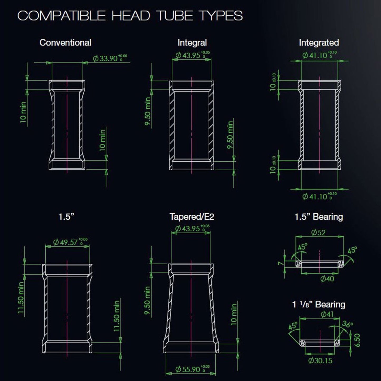 Taça alta para HOPE PICK'N'MIX 1"1/8 ZS44 Semi-Integrated Headset Preto